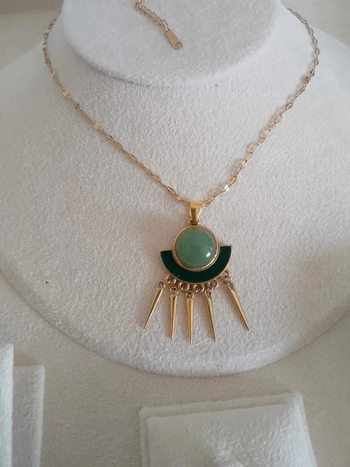 Collier pierre d'aventurine verte